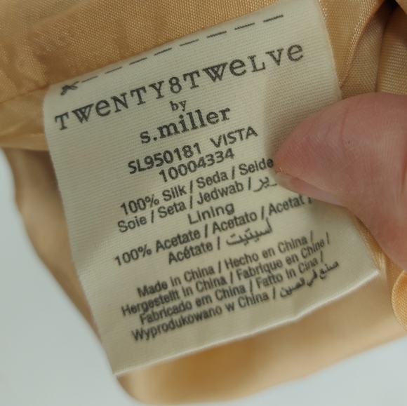 SIENNA MILLER twenty8twelve midi DRESS ochre designer print size 6 100% silk - Picture 4 of 7